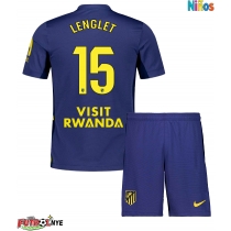 Camiseta Atletico Madrid Clement Lenglet #15 Visitante Equipación para niños 2025-26 manga corta (+ pantalones cortos)